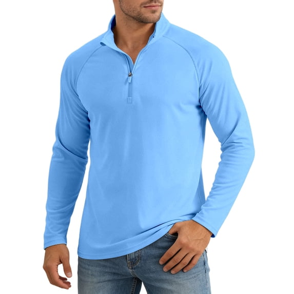Tisuna Mens Fall T-Shirts Stretch Collared Tops Men Solid Shirts For Daily Wear Size L