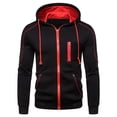 thumbnail image 1 of Tisuna Mens Full Zip Drawstring Hoodies Casual Long Sleeve Outerwear Jackets Relax Fit Hooded Sweatshirts For Streetwear, 1 of 4