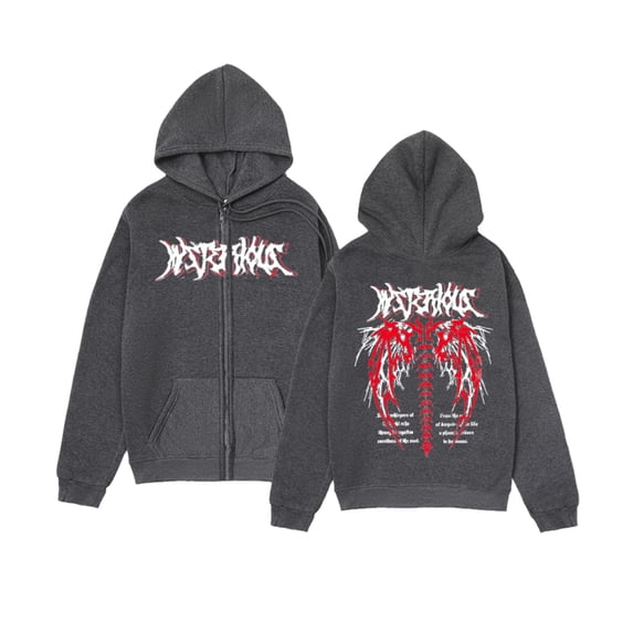 Tisuna Mens Halloween Full Zip Hoodies Graphic Print Long Sleeve Hooded Jackets Comfortable Men Festival Theme Party Everyday Wear Size Xl