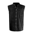 thumbnail image 1 of Tisuna Mens Sleeveless Shirts Button Down Breathable Casual Summer T-Shirts Mens Classic Collared Casual Shirts With Pocket For Sport Athletic Black Size Xxxxl, 1 of 5