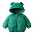 thumbnail image 1 of Tisuna Nebworn Unisex Baby Jacket Solid Color Long Sleeve Cute Ear Hooded Coat Cute Fashion Winter Kids Outerwear Green Size 6-9 Months, 1 of 9