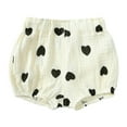 thumbnail image 1 of Tisuna Newborn Baby Shorts For Girls Heart Print Elastic Waist Triangle Leg Shorty Cute Soft Summer Baby Girls Loose Fit Shorts Black Size 3-6 Months, 1 of 6