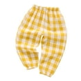 thumbnail image 1 of Tisuna Pants For Toddler Boys Plaid Print Elastic Waist Straight Leg Trousers Casual Loose Spring Autumn Kids Pants Yellow Size 12-18 Months, 1 of 3