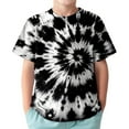 thumbnail image 1 of Tisuna Pullover Tops For Boys Child Tie Dye 3D Print Short Sleeve Crew Neck Shirt Comfortable Soft Kids Summer T Shirt Black Size 3-4 Years, 1 of 3