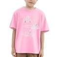 thumbnail image 1 of Tisuna Pullover Tops For Kids Child Dinosaur Print Short Sleeve Crew Neck Shirt Fashion Lightweight Boys Girls Summer Tees Pink Size 3-4 Years, 1 of 4