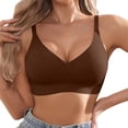 thumbnail image 1 of Tisuna Push Up Bra For Women Solid Color Standard Straps Wireless Bralette Soft Casual Female Sport Underwear Brassiere Brown, 1 of 7