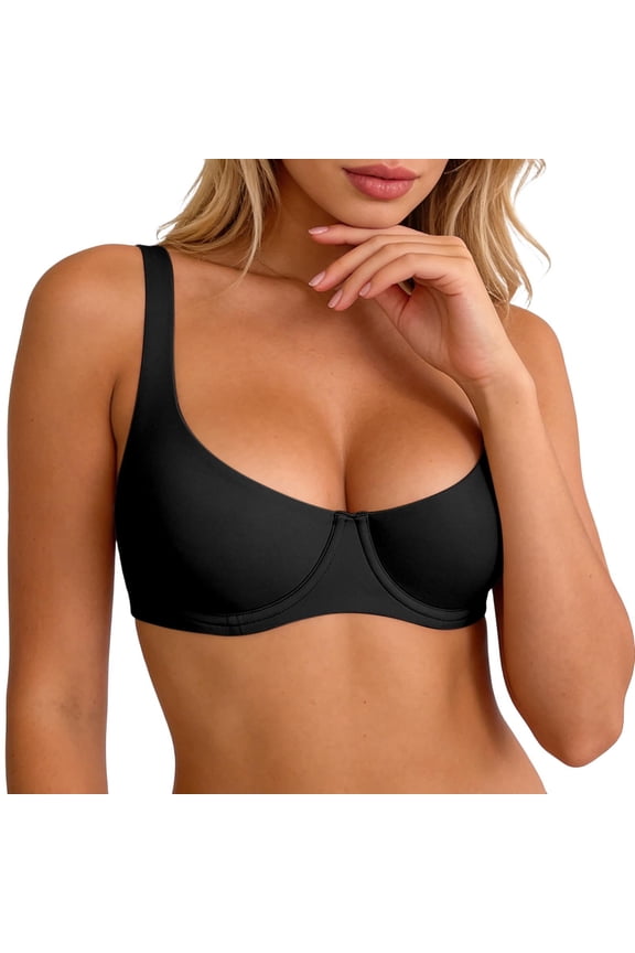 Push Up Bras For Womens Lightweight Soft Adjustable Wide Straps Seamless Bra For Everyday Wear