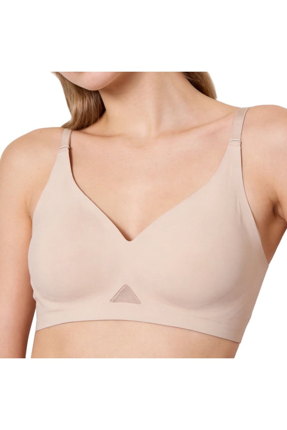 Seamless Underwire Bra For Women Comfortable Full Cup V Neck Bra Hollow Out Push Up Bra