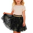 thumbnail image 1 of Tisuna Sequin Skirt For Girls Child Elastic Waist Layer Ruffled Skirt Elegant Lightweight Girls Festival Carnival Dance Outfits Black Size 2-3 Years, 1 of 5