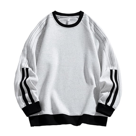 Tisuna Striped Crewneck Sweatshirts For Mens Casual Long Sleeve T Shirts Breathable Workout Wear Tops Clothes