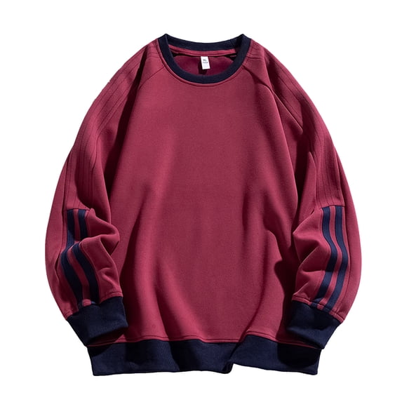 Tisuna Striped Crewneck Sweatshirts For Mens Casual Long Sleeve T Shirts Breathable Workout Wear Tops Clothes