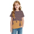 thumbnail image 1 of Tisuna Stylish Tops For Girls Boys Child Ice Cream Print Short Sleeve Crew Neck Shirts Fashion Casual Toddler Kids Summer Outfits Coffee Size 1-2 Years, 1 of 6