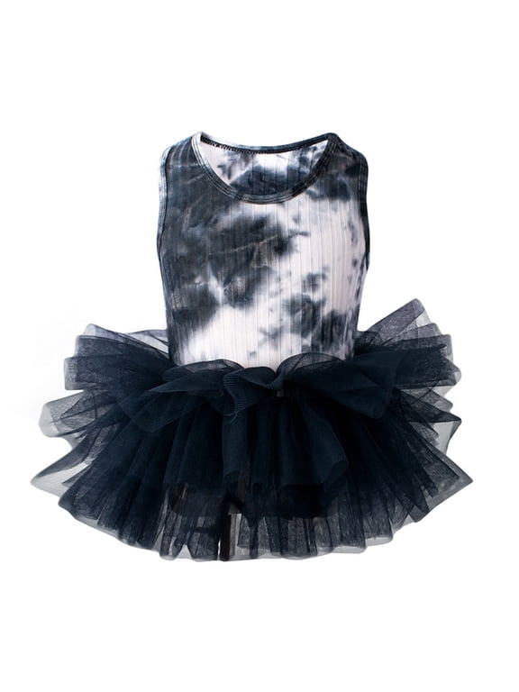 Summer Tutu Dresses For Girls Toddler Leopard Print Sleeveless Off The Shoulder Dresses Breathable Fashion Little Girls Party Performance Ballet Dance Dress Size 3-4 Years Dark Gray
