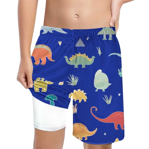 Tisuna Swim Short For Boys Child Coconut Print Elastic Waist Straight Leg Trunks Loose Comfortable Little Boys Swimming Pool Beach Summer Swimwear Blue Size 14-16 Years