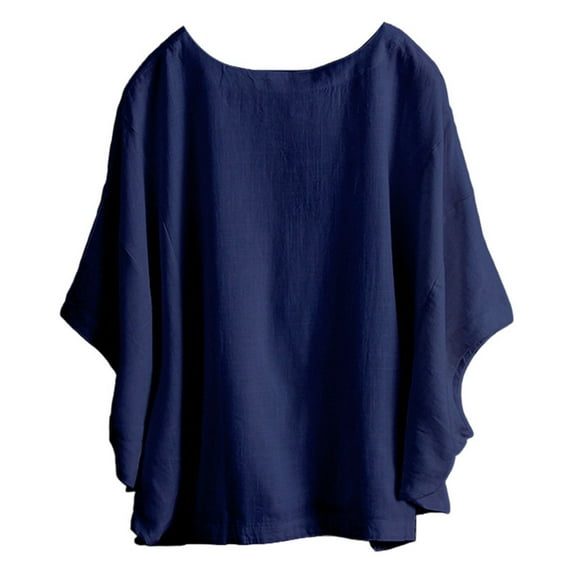 Tisuna T-Shirts For Women Solid Color Casual Loose Fit Short Sleeve Crew Neck Shirt Breathable Stylish Female Street Casual Dailywear Size Xxxxl