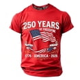 thumbnail image 1 of Tisuna Boys Patriotic T Shirts Size 8-9 Years America Flag Print Short Sleeve Crew Neck Tops Regular Fit Kids Boys 4th Of July Red 250th Anniversary Celebration Tshirts, 1 of 5