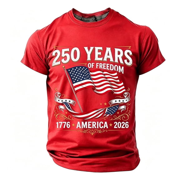 Tisuna Boys Patriotic T Shirts Size 8-9 Years America Flag Print Short Sleeve Crew Neck Tops Regular Fit Kids Boys 4th Of July Red 250th Anniversary Celebration Tshirts