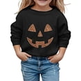 thumbnail image 1 of Tisuna Girls Halloween Sweatshirts Pumpkin Print Long Sleeve Crew Neck Tops Fashion Kids Theme Party Sweatshirt Size 2-3 Years Black, 1 of 6
