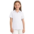 thumbnail image 1 of Tisuna Girls Summer Athletic Shirts Solid Color Short Sleeve Lapel Collar Tops Breathable Soft Little Girls Tennis Sport Activewear Tees White Size 11-12 Years, 1 of 4