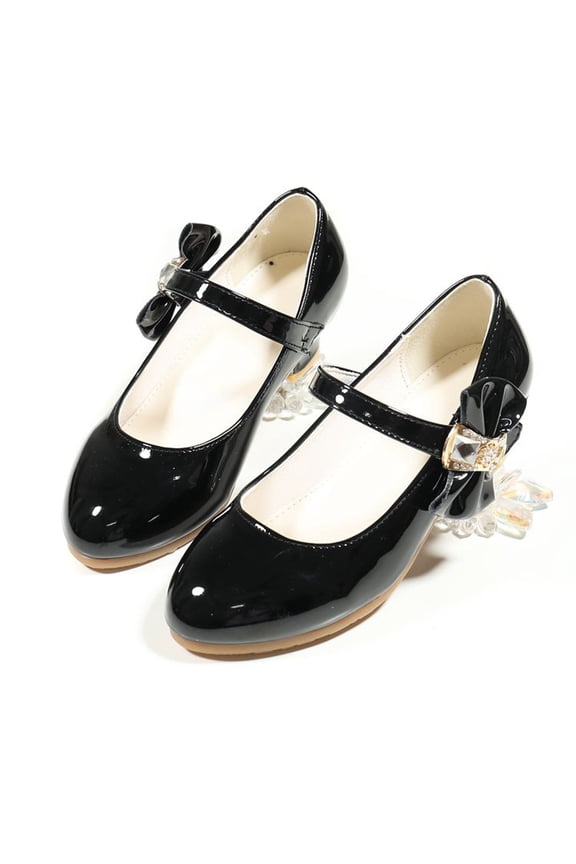 Teen Leather Sandals Girl Solid Color Close Toe Soft Soles Low Heel Sandals Fashion Comfortable Little Girls Summer Party Dress Shoes Black Size 10-10.5 Years