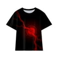 thumbnail image 1 of Tisuna Toddler Boys Shirts Casual Soft Lightning 3D Printing Tops Short Sleeve Crew Neck Summer Boy T Shirts Red Size 3-4 Years, 1 of 3