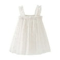 thumbnail image 1 of Tisuna Toddler Carnival Dress For Girls Floral Print Sleeveless Suspender Dresses Fashion Lightweight Girls Summer Birthday Casual Wear White Size 5-6 Years, 1 of 5
