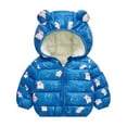 thumbnail image 1 of Tisuna Toddler Girls Boys Coat Cartoon Print Long Sleeve Bear Ear Hooded Jacket Fashion Casual Autumn Winter Kids Outerwear Blue Size 12-18 Months, 1 of 3