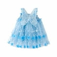 thumbnail image 1 of Tisuna Toddler Girls Mesh Dresses Butterfly Print Sleeveless Suspender Dress Beauty Lightweight Girls Summer Birthday Casual Wear Blue Size 2-3 Years, 1 of 5