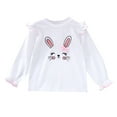 thumbnail image 1 of Tisuna Toddler Girls Shirts Cartoon Print Long Sleeve Crew Neck Tops Fashion Casual Spring Girls Pullover T Shirts White Size 4-5 Years, 1 of 4