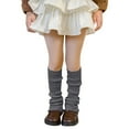 thumbnail image 1 of Tisuna Toddler Girls Socks Kids Knee High Stacked Socks Solid Color Leg Warmers Dress Socks For Little Big Kids Age 3-14 Years Dark Gray, 1 of 7