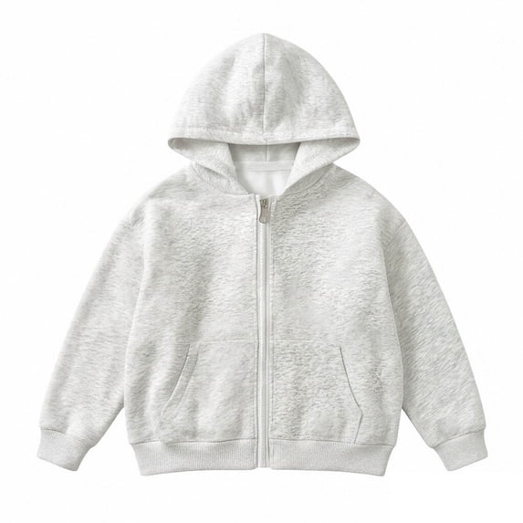 Tisuna Toddler Hoodies Boys Cute Long Sleeve Zip Front Hoodie Teen And Youth Solid Color Daily Wear Outfits Size 18-24 Months