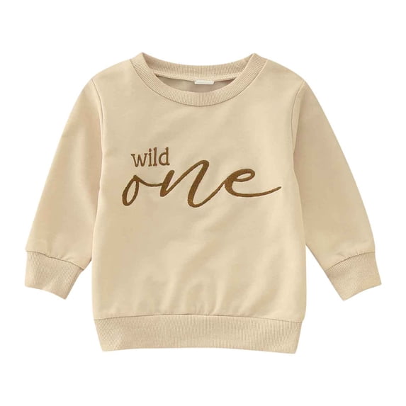 Tisuna Toddler Sweatshirts Boys Casual Long Sleeve Sweatshirt Letter Print Autumn Winter Tops Clothes Size 6-12 Months