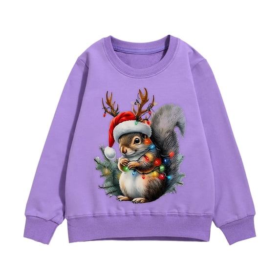 Tisuna Toddler Sweatshirts Boys Classic Long Sleeve Sweatshirt Teen And Youth Animals Print Sports Active Hoodless Size 8-10 Years