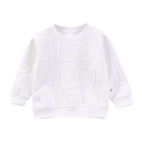 Tisuna Toddler Sweatshirts Boys Classic Long Sleeve Sweatshirt Teen And Youth Letter Print Autumn Winter Tops Clothes Size 13-14 Years
