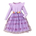 thumbnail image 1 of Tisuna Toddler Valentine Dress For Girls Heart Print Long Sleeve Crew Neck Dresses Elegant Beauty Little Girls Festival Spring Summer Outfits Purple Size 5-6 Years, 1 of 9