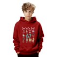 thumbnail image 1 of Tisuna Valentine Heart Print Hoodie For Girls Boys Child Long Sleeve Hooded Sweatshirt Fashion Comfortable Toddler Kids Autumn Winter Tops Red Size 7-8 Years, 1 of 7