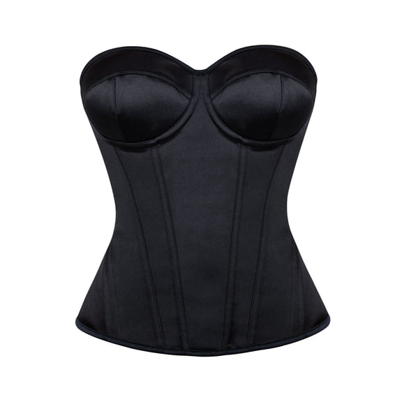 Tisuna Wedding Shapewear For Women Tummy Control Strapless Corset Tops Slimming Going Out Overbust Tops Size L Black