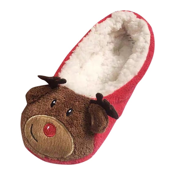 Tisuna Women Men'S Christmas Fuzzy Slippers Comfortable Closed Back Socks Slippers Christmas Theme Fall Winter Indoor Outdoor Shoes