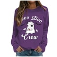 thumbnail image 1 of Tisuna Women'S Halloween Sweatshirt Soft Ghost Letter Print Crewneck Sweatshirt Ladies Long Sleeve Festival Theme Party Fall Tops Clothes Size Xl, 1 of 5