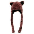 thumbnail image 1 of Tisuna Women Winter Hat With Cute Ear Leopard Print Stretchy Earflap Hats Warm Windproof Ladies Cold Weather Headwear Pink, 1 of 5