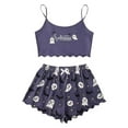 thumbnail image 1 of Tisuna Womens Halloween Pajamas Set Ghost Print Sleeveless Crew Neck Cami Tops And Shorts Sleepwear Pjs Sets Stylish 2 Pieces Indoor Wear S-Xl, 1 of 7