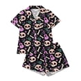 thumbnail image 1 of Tisuna Womens Halloween Pajamas Set Graphic Print Short Sleeve Button Down Tops And Shorts Sleepwear Pjs Sets Stylish 2 Pieces Sleep Wear S-XXL, 1 of 9
