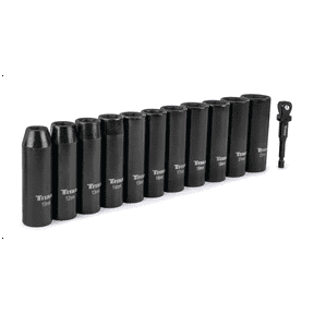 Titan 12 Piece 1/2 Inch Drive 6 Point Metric Deep Impact Socket Set
