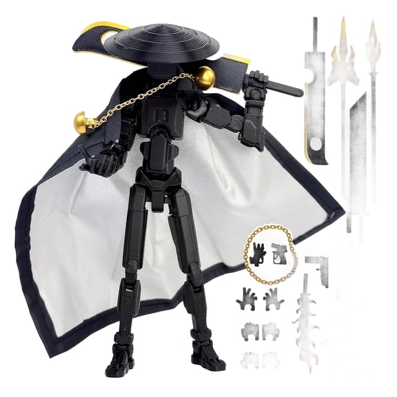 Titan 13 Action Figure,3D Printed Dummy Robot 13 Action Figure | Multi-Jointed Robot 13 Action Figure with Cloak ,Creative Photography Prop,Great Gift