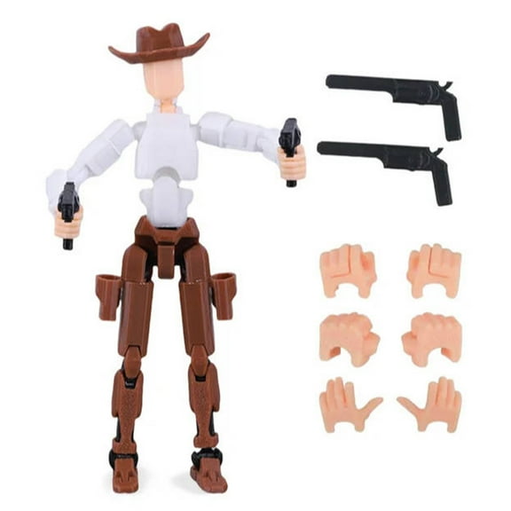 Titan 13 Action Figure Assembled, T13 3D Printed Cowboy Style Figure, Multi-Jointed Movable Articulated Robot Model, Creative Desktop Decoration Ornament, 1 Pack