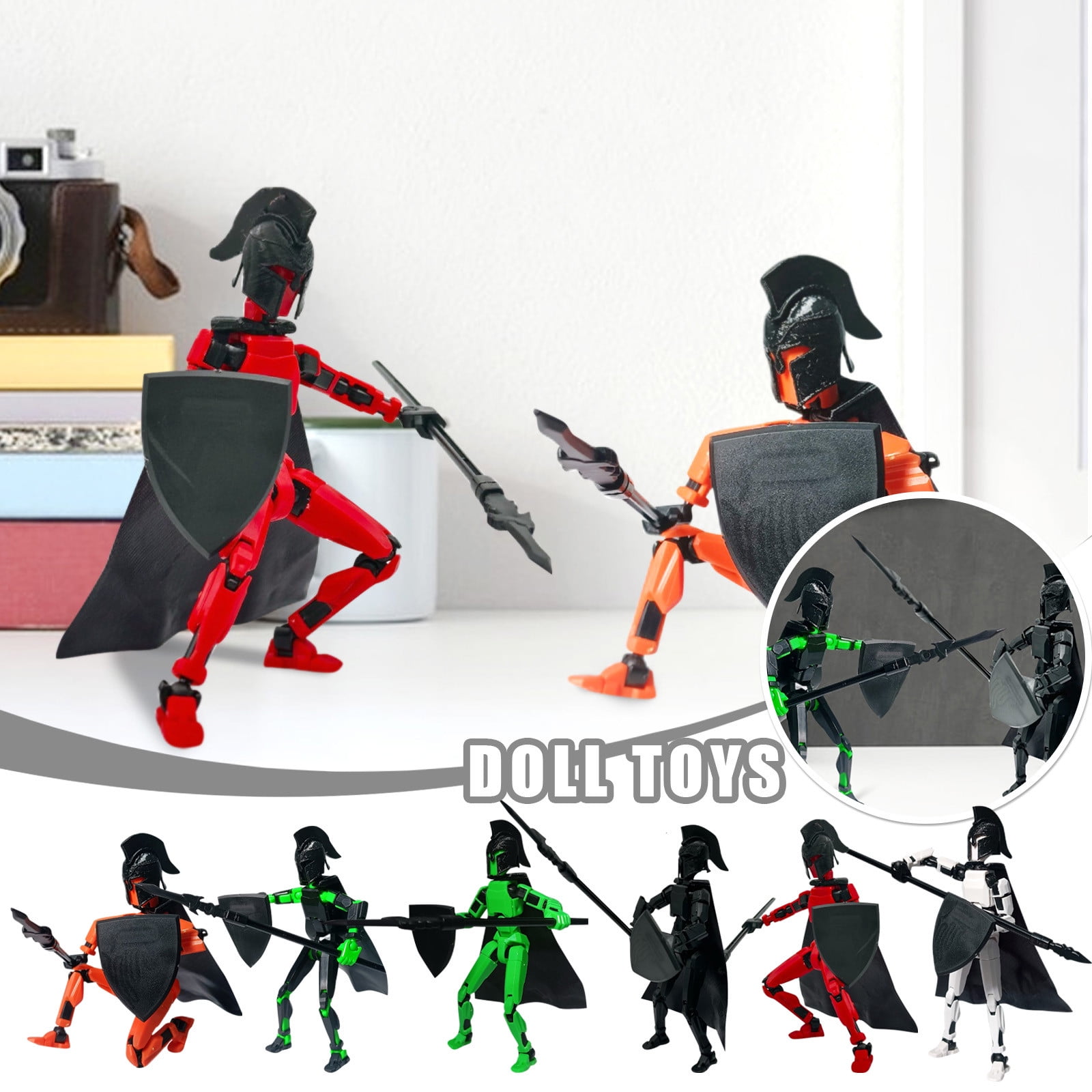 Titan 13 Action Figure, 6 Types of Weapons MultiColor Body 3D
