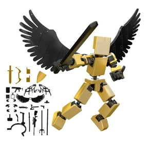 Titan 13 Action Figure Mini Hip Hop T 13 Action with Wings Rich Accessory Package Model Full Body Mobile Robot Desktop Decoration