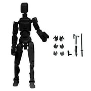 Titan 13 Action Figure, N13 Action Figures, T13 Action Figure 3D Printed Robot Multi-Jointed Movable, Desktop Decorations for Game Lovers Black