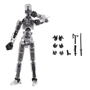 Titan 13 Action Figure, N13 Action Figures, T13 Action Figure 3D Printed Robot Multi-Jointed Movable, Desktop Decorations for Game Lovers Clear