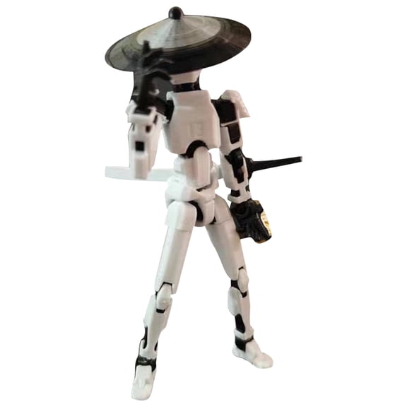 Titan 13 Action Figure T13 Action Figure, 3D Printed Multi-Jointed Movable Robot, Desk Robot Action Figures DIY Robot Desktop Decoration Gift (Gray)